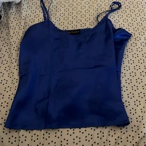 blue silk top